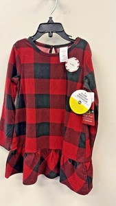 Toddler Girls - North Pole Red Plaid Nightgown Pajama Size 3T