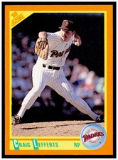 1990 Score Rookie & Traded Craig Lefferts Card San Diego Padres #22T. rookie card picture