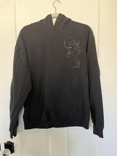 Artsy Spooky Skull Skeleton Drawing Outline Sweatshirt Unisex Sz M Hoodie 