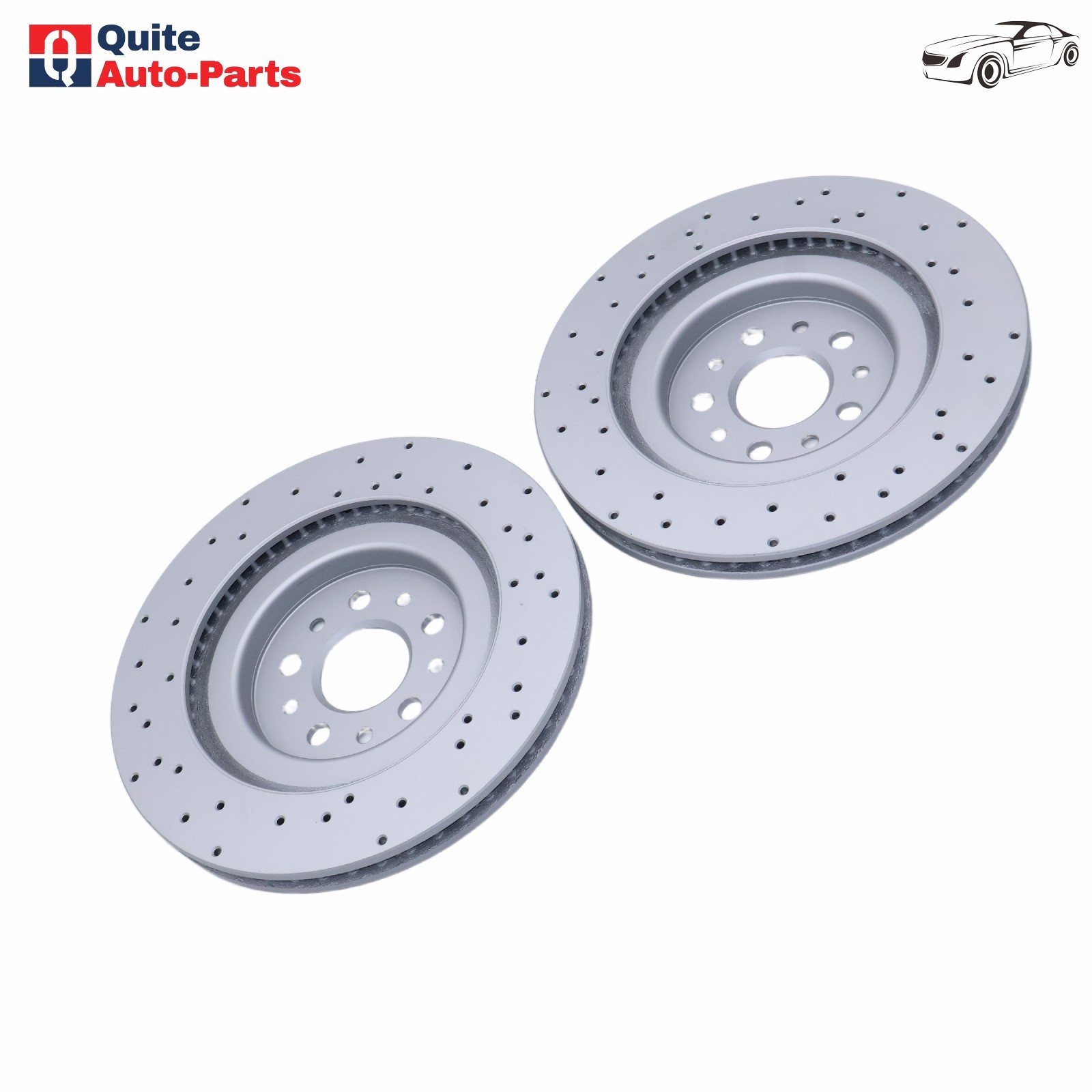 Pair Drilled Vented Rear Rotors 670035019 For Maserati Ghibli Quattroporte 17-21