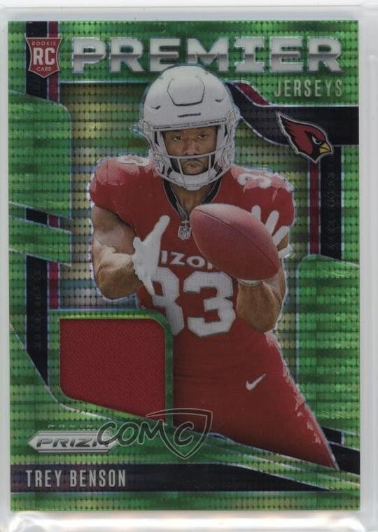 2024 Panini Prizm Premier Jerseys Neon Green Pulsar Trey Benson Rookie RC