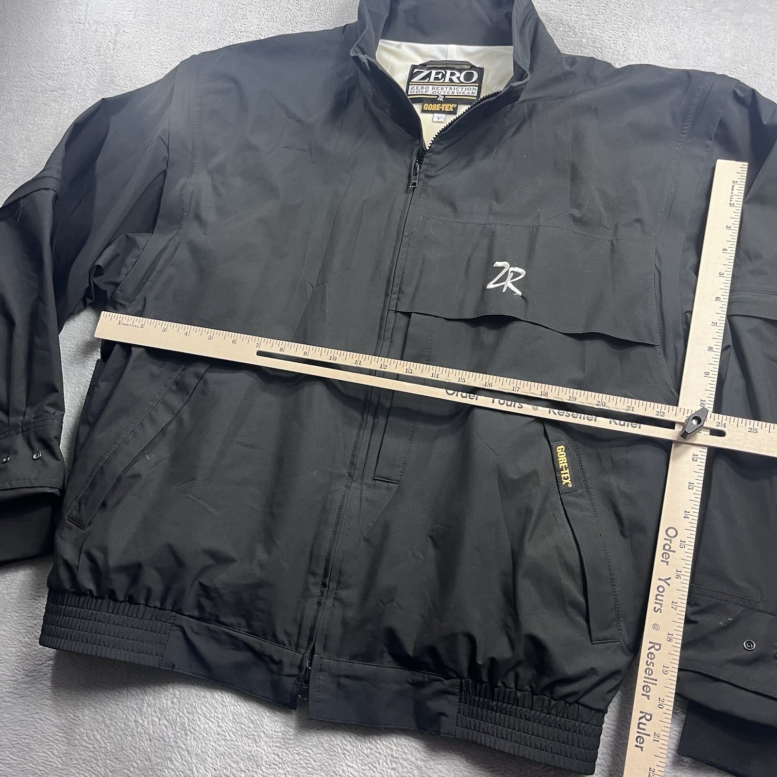 Zero Restriction Tour Lite Traveler Golf Full Zip Gore-Tex Jacket Black Sz Large