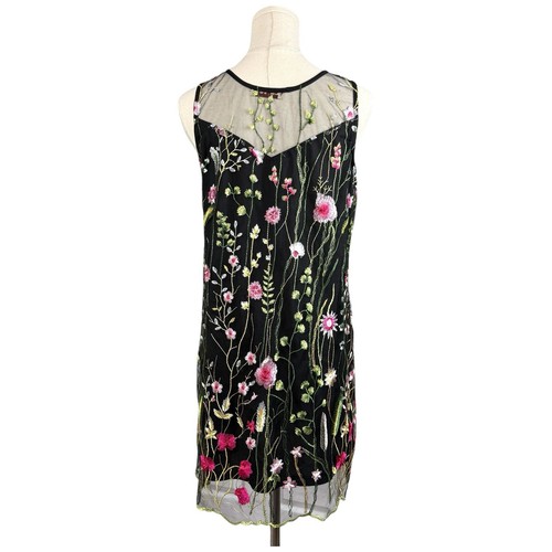 VTG 90s ASO Rachel Green Dress Alt Sz S/M Fairy Floral Embroidered Sheer Friends - Picture 3 of 16