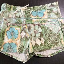 Vintage Ocean Pacific Men  s Floral Swim Trunks Drawstring Waist - Size 28-30