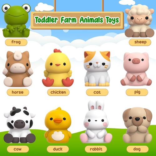 Learning Toy for Toddlers 1 2 3 Year Old, 10 Farm Animal Toys & 10 Barns,... - Picture 2 of 8