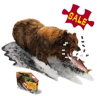 MADD CAPP Puzzles I Am Grizz Animal Shaped 1000 pc Jigsaw Puzzle 7000 NIB