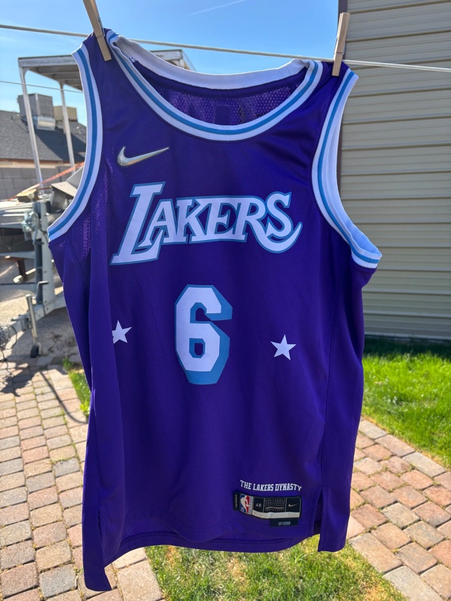 LeBron James #6 Lakers 75th NBA Anniversary City Edition Authentic