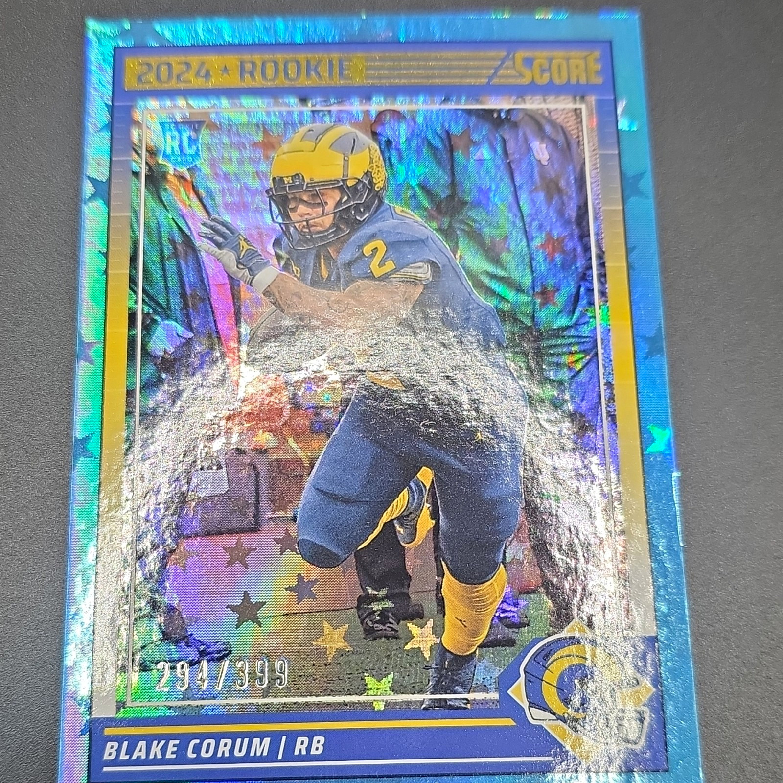 Panini 2024 Score Rookies Blake Corum #389 Stars RC Los Angeles Rams /399