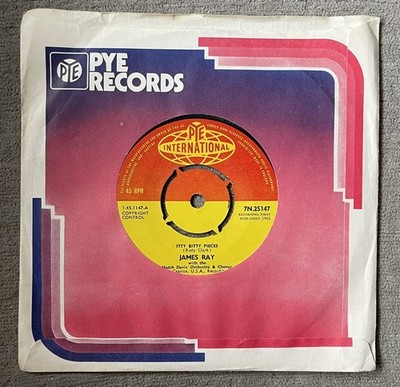 7N25147 A1 B1 1st Press James Ray Itty Bitty Pieces 7  Vinyl Record 1962