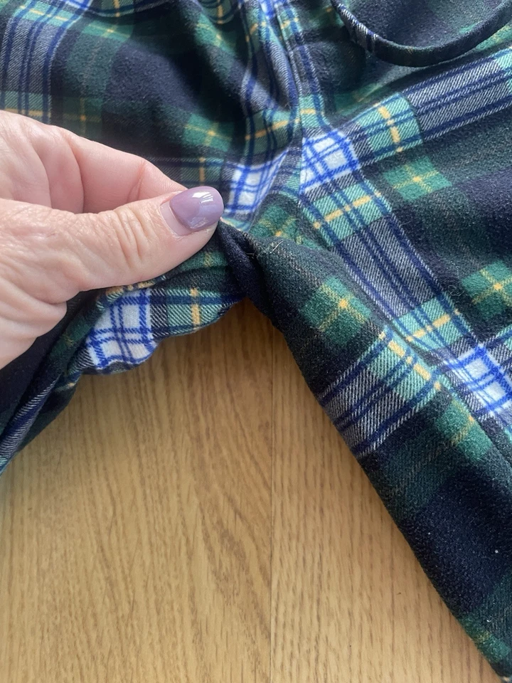 Pantalones de pijama Chaps para hombre pequeños azul/azul marino/blanco/amarillo a cuadros polar Foto 2 de 4