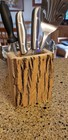 Kitchen or Bar Utensil Holder Rustic Wood Countertop Organizer Cooking Tools NEW