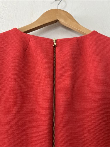 Abito crepe manica a campana JCrew taglia 8 e7848 rosso papaya scuro abito ufficio $129 prezzo consigliato - Foto 7 di 13