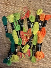Prism Neon Embroidery Craft Thread Lot of 10, 6 Strand Floss Sewing Crafts