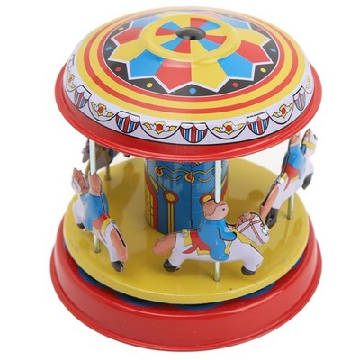 Carousel Horse Wind Up Toys Retro Handmade Interesting Rotating Carousel Hor SET