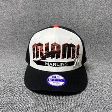 New Era Miami Marlins 9FIFTY Youth Snapback Hat Black White Orange