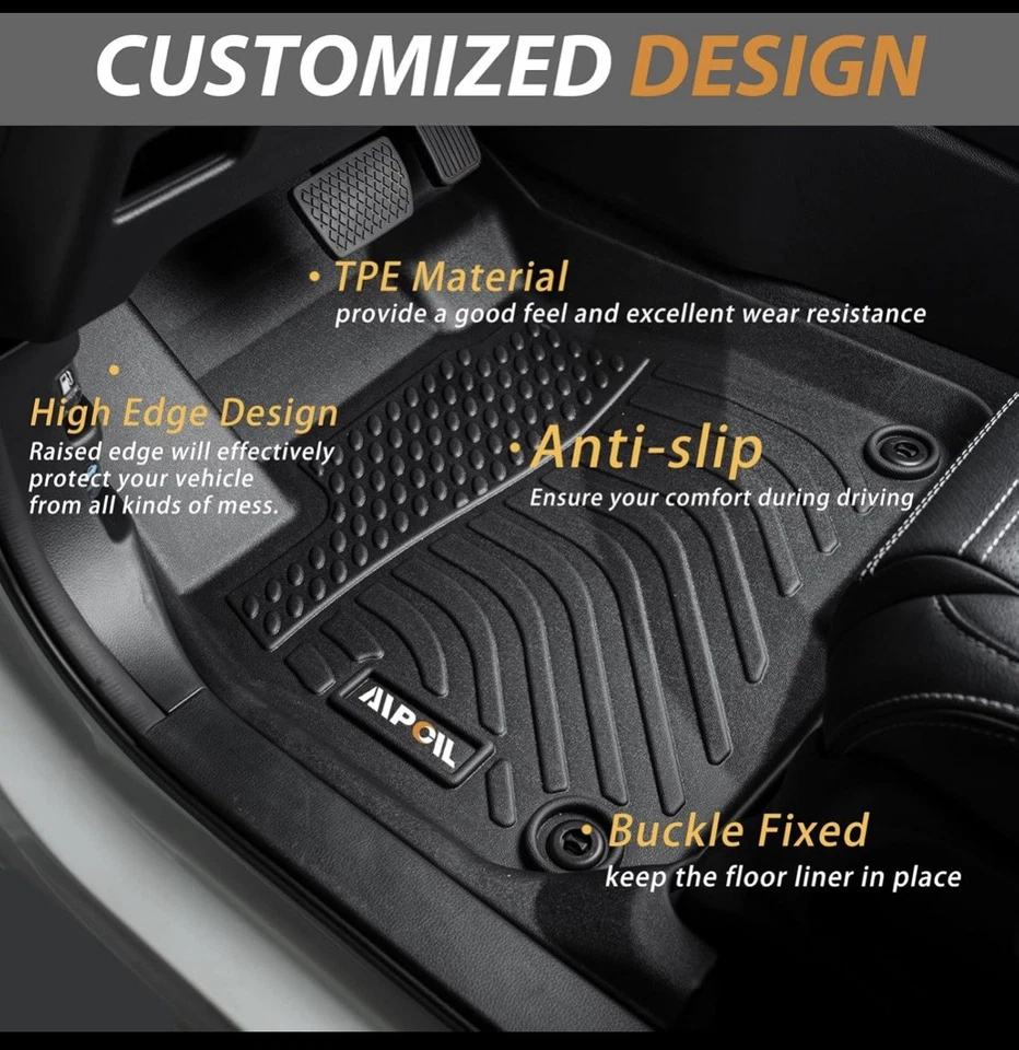 Alfombrillas AIPOIL TPE 3 filas + revestimiento de carga | Se adapta a Pathfinder 2013-2021 / Infiniti QX60 Foto 3 de 4
