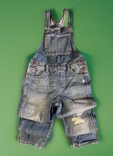 Old navy denim overalls blue jean bib adjustable straps youth girls S 10-12