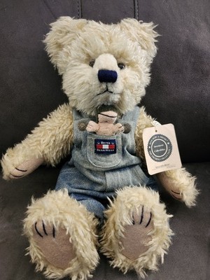 Boyd's Bears Billy Bob Bruin Plush Bear With Frog Denim Overalls Sun Fading