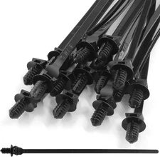 50 Pcs Black Nylon Push Mount Cable Zip Tie, 205Mm / 8.3 Inch Fir Tree Mount Cab