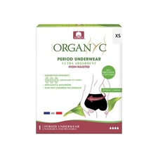 Organyc Organic Cotton Reusable Period Underwear Black High Waist XS Ultra-Ab...