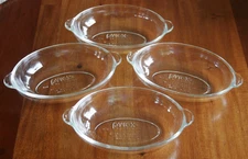 4 Pyrex Corning 1-Cup Oval Individual Casserole Au Gratin Baking Dishes #328