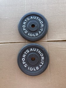Sports Authority 10 Lb Standard 1” Weight Plates 2x10Lb Total 20 Lbs