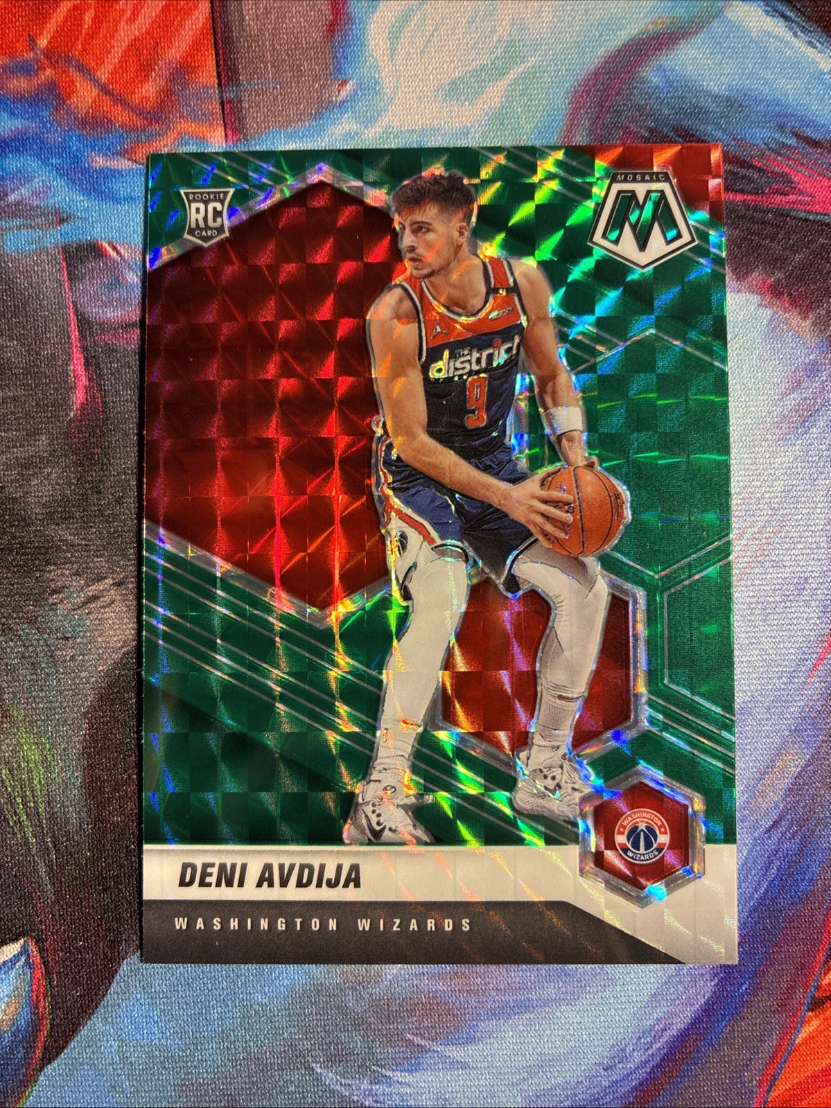 2020-21 Mosaic Deni Avdija RC Green Rookie #217 Wizards