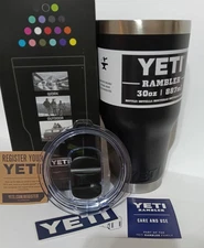 New with tags ! Yeti 30oz Rambler Tumbler with Slider Lid - COLOR Black, Y 10