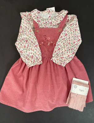Baby Mädchen rosa Trägerkleid Set