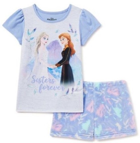 Disney Frozen Girls' Top and Shorts Pajamas - Size 8 - - Picture 4 of 4