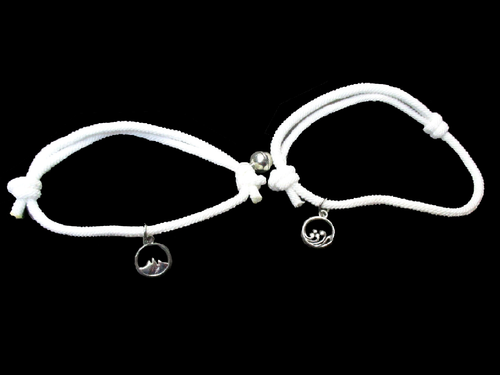 2Pcs White Magnetic Couple Bracelet Braided Rope Lover Friendship - Picture 3 of 6