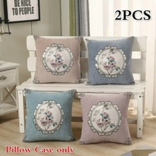 2 X Chenille Jacquard Kissenbezug Blumen Bestickt Kissenbezüge Weich