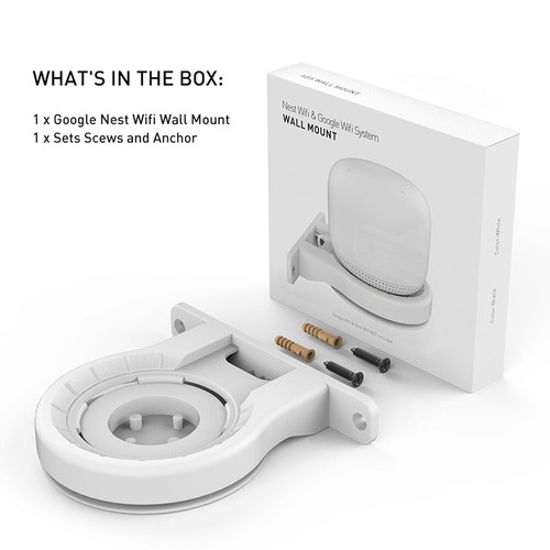 2pcs Smart Speaker Wall Mount for Google Nest WiFi Wireless Router (White) - Zdjęcie 8 z 8