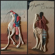 2x Bilder Motiv Afrika Kamel Reiter Handarbeit 3D Effekt