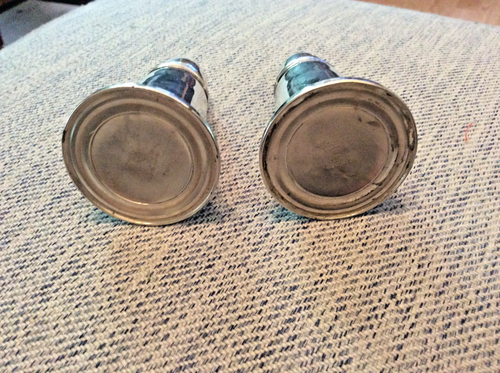 Vintage Crown-Sterling Silver Salt & Pepper shakers - glass interior-excellent - Picture 3 of 6