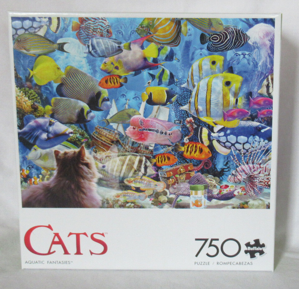 Buffalo Games Puzzle „Summer Cat“ – 750 Teile, Fertig 61 X 45,7 Cm, Mit Bonus-Poster & Recyceltem Karton