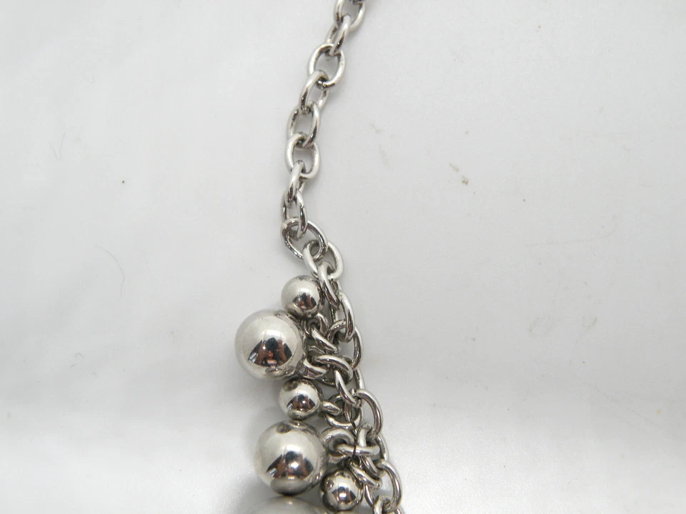 Lia Sophia 灰色 Orb 串珠珠宝女式 16 英寸银色珠宝吊坠项链 — 第 2/4 张图片