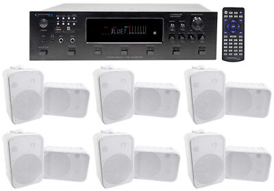 Technical Pro 6000w 6) Zone, Home Theater Bluetooth Receiver+12) 6.5'' Speakers