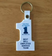 Vintage Keychain BEST BELL EMPLOYEE SERVICE TEAM Key Ring #1 Fob USA MADE
