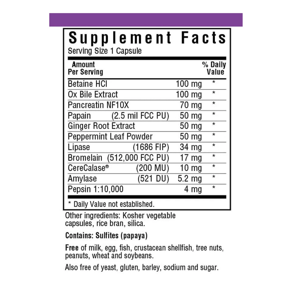 Bluebonnet Power-Zymes 90 Cápsulas Vegetales, Proteína Apoyo Digestivo Foto 4 de 4