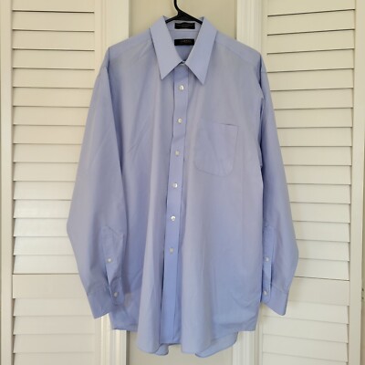 cambridge classics dress shirts Button Up Shirt Mens XXL Blue Long Sleeve Wrinkle Free Collar
