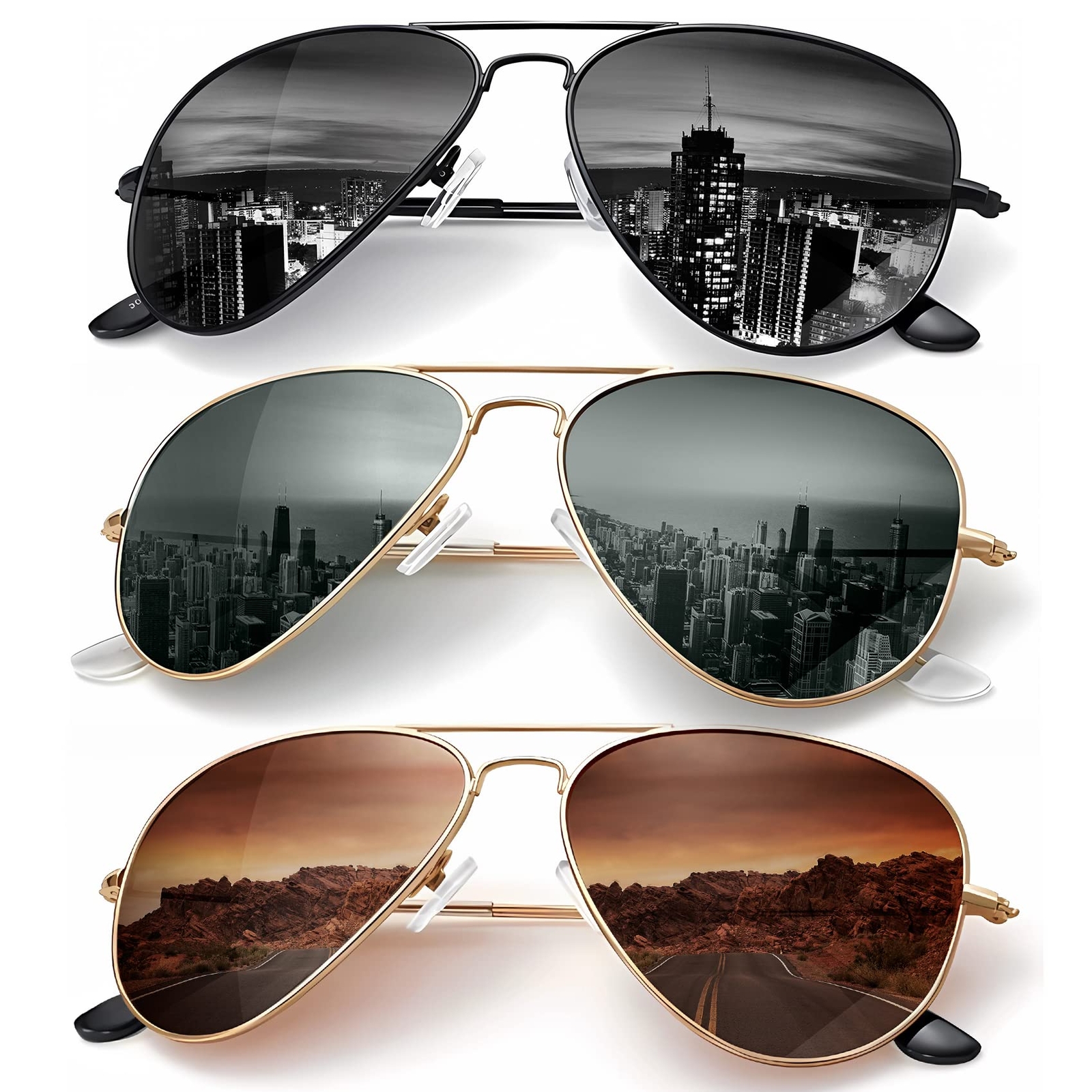 Classic Aviator Sunglasses for Men Women Driving Sun glasses Polarized Lens U...-image