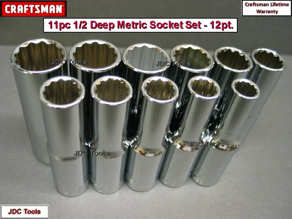 Craftsman 1/2 Drive Metric SAE Deep 12pt Socket Sets - Your Choice 22 20 11  - Image 4 of 4
