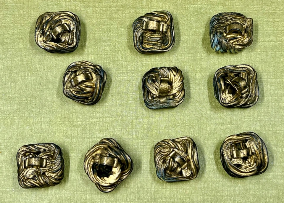 Antique Extruded Square Knot Celluloid Bakelite Collectible Buttons, Lot Of 10 - Image 4 of 4