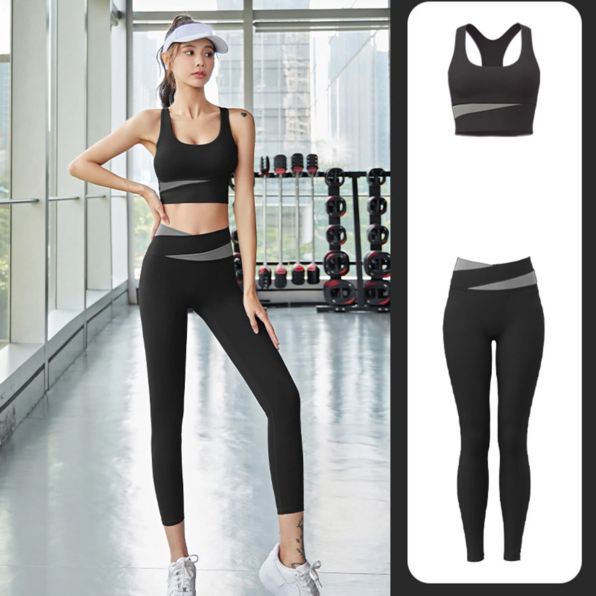 Yoga Clothing Set,Women's Sportswear Set,Crop Top and Leggings Stretch-Fit  Gym Wear Set,Women's Sportswear Set : : Sports & Outdoors