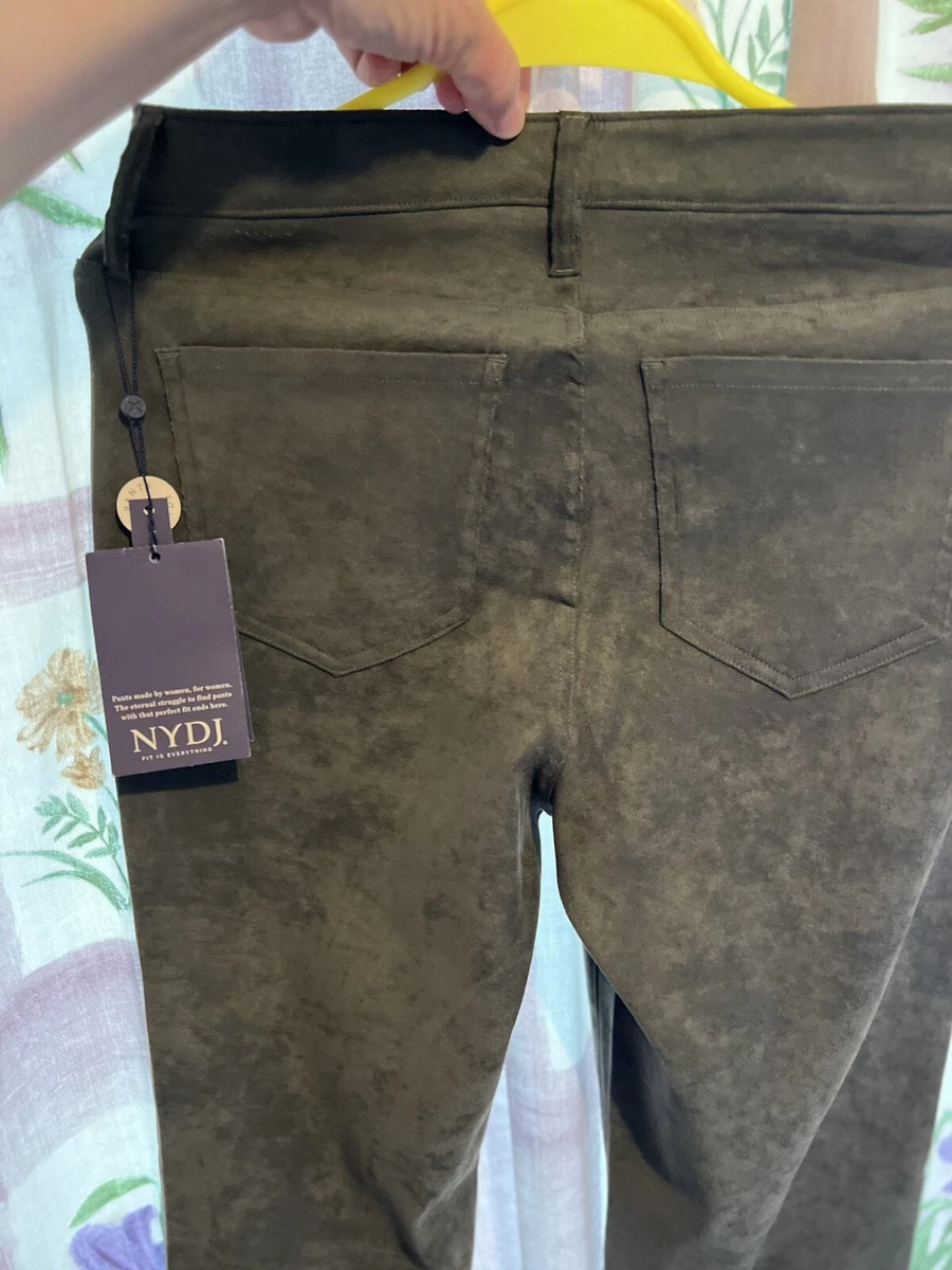 Green suede cheap pants