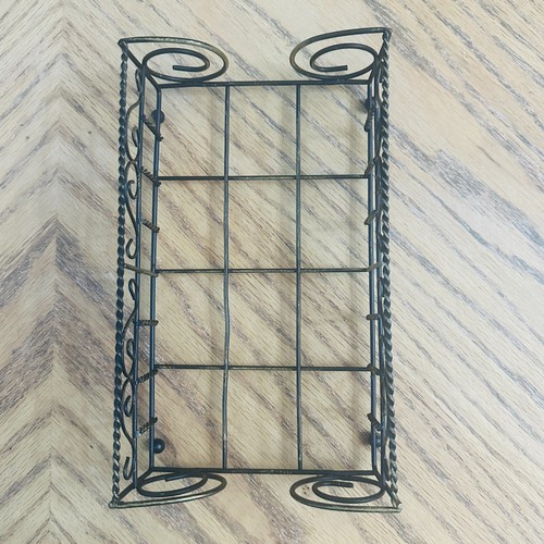 Wire Metal Mail Desk Organizer Scroll Design Letter Holder Tray Vintage Finish - Picture 3 of 6