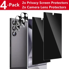 4X Tempered Glass Privacy Anti-Spy Screen Protector for Samsung S25 Ultra S25 FE