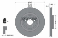 Textar 2X Bremsscheibe Vorne Ø345 Mm InnenbelüFtet FüR Hyundai I30 PDE PD 2.0
