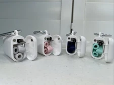 Lot Of 4 Collapsible Reusable Silicone Folding Straw Cleaning Brush Storage Box